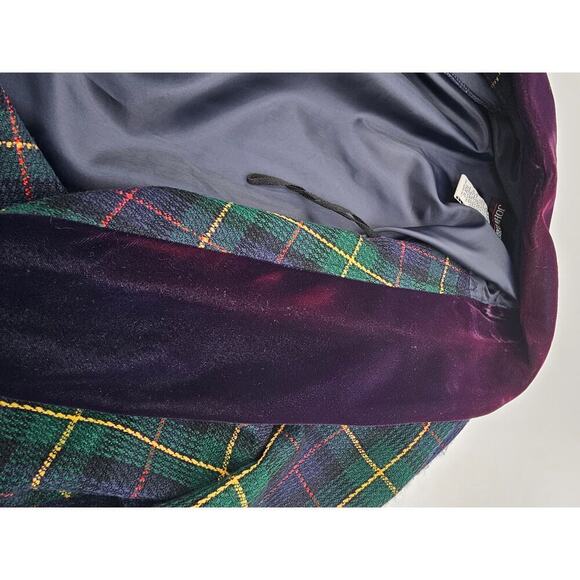 Vtg 80s/90s John Roberts Women's 12 Double Breasted Tartan Trench Midi Dress NOS - Picture 5 of 10